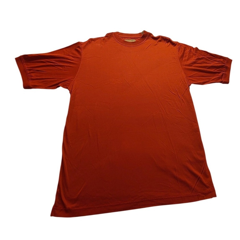 Tricots St Raphael Men's Mercerized Cotton Crew Neck T-Shirt Burnt Orange M